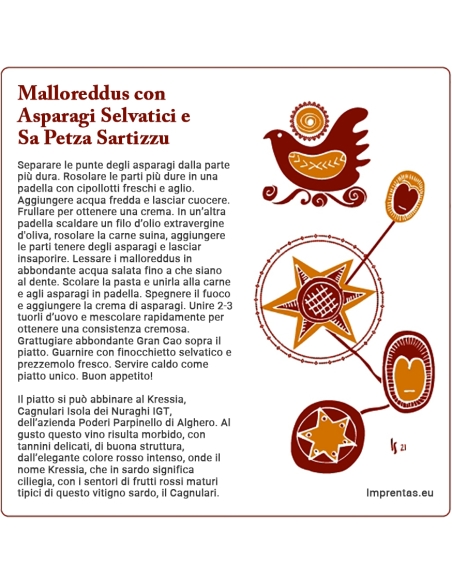 Malloreddus con Asparagi Selvatici e Sa Petza Sartizzu - da Achille Melis