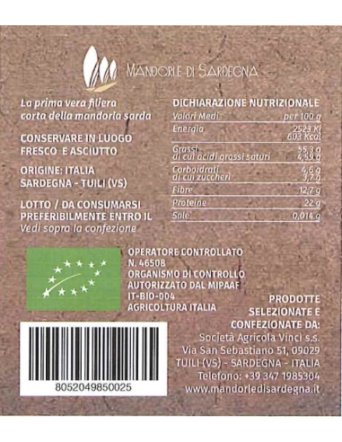 Mandorle Sgusciate Bio 250gr - Mandorle di...