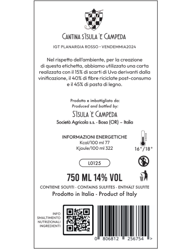 Liberu Rosso Annata 2024 - Cantina S'Isula 'e...