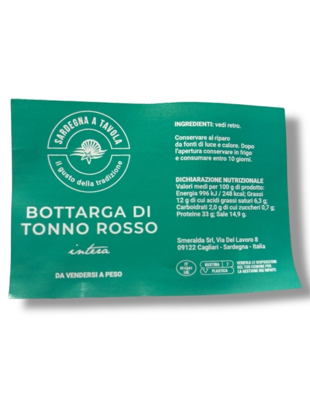 Bottarga Tonno Rosso del Mediterraneo 200g circa - Sardegna a Tavola