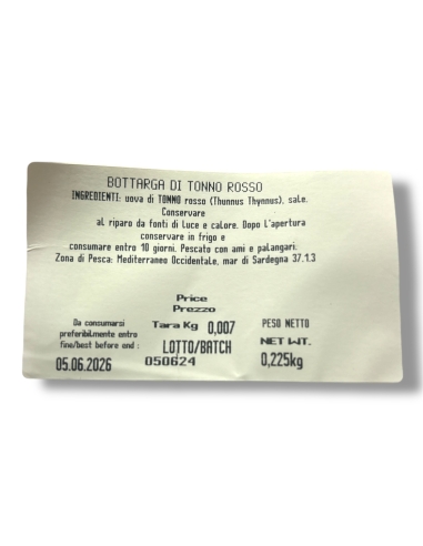 Bottarga Tonno Rosso del Mediterraneo 200g...