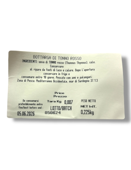 Bottarga Tonno Rosso del Mediterraneo 200g circa - Sardegna a Tavola