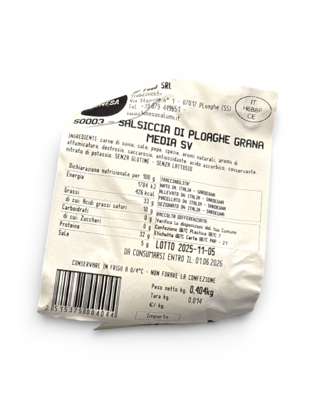 Salsiccia di Ploaghe al Finocchietto - Bonesa Salumi